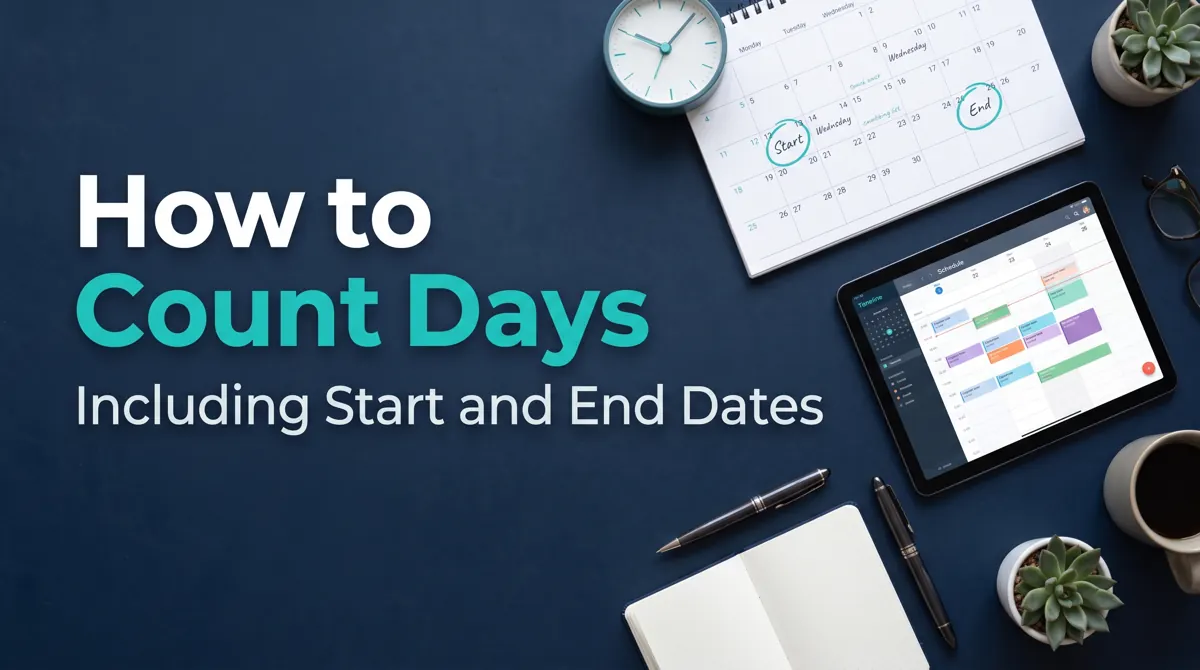 How to Count Days Including Start and End Dates — illustrated calendar or time example